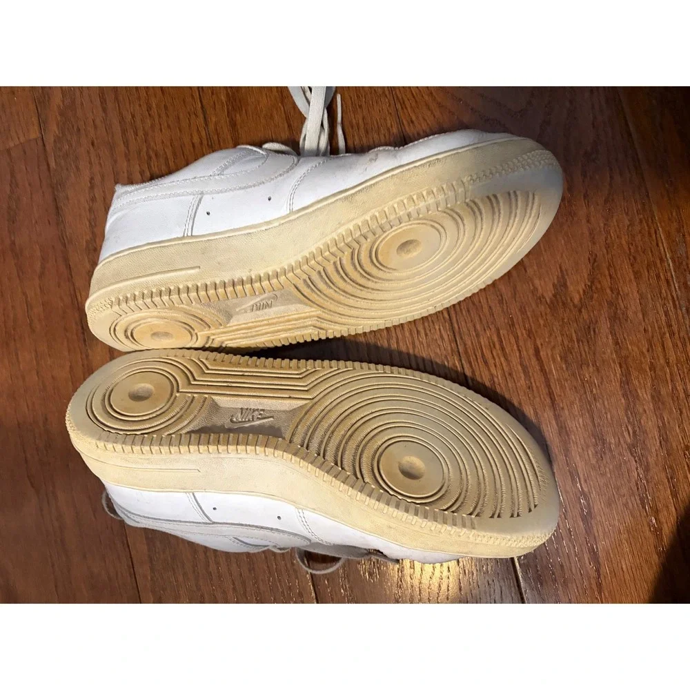 Nike Air Force 1‎ Low White White Leather Sneakers 315115-112 Mens 8 Womens 9.5